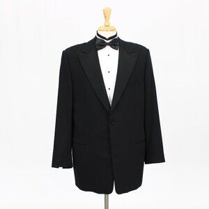 Pal Zileri 46L Black Striped 1-Button Tuxedo  Jacket G204